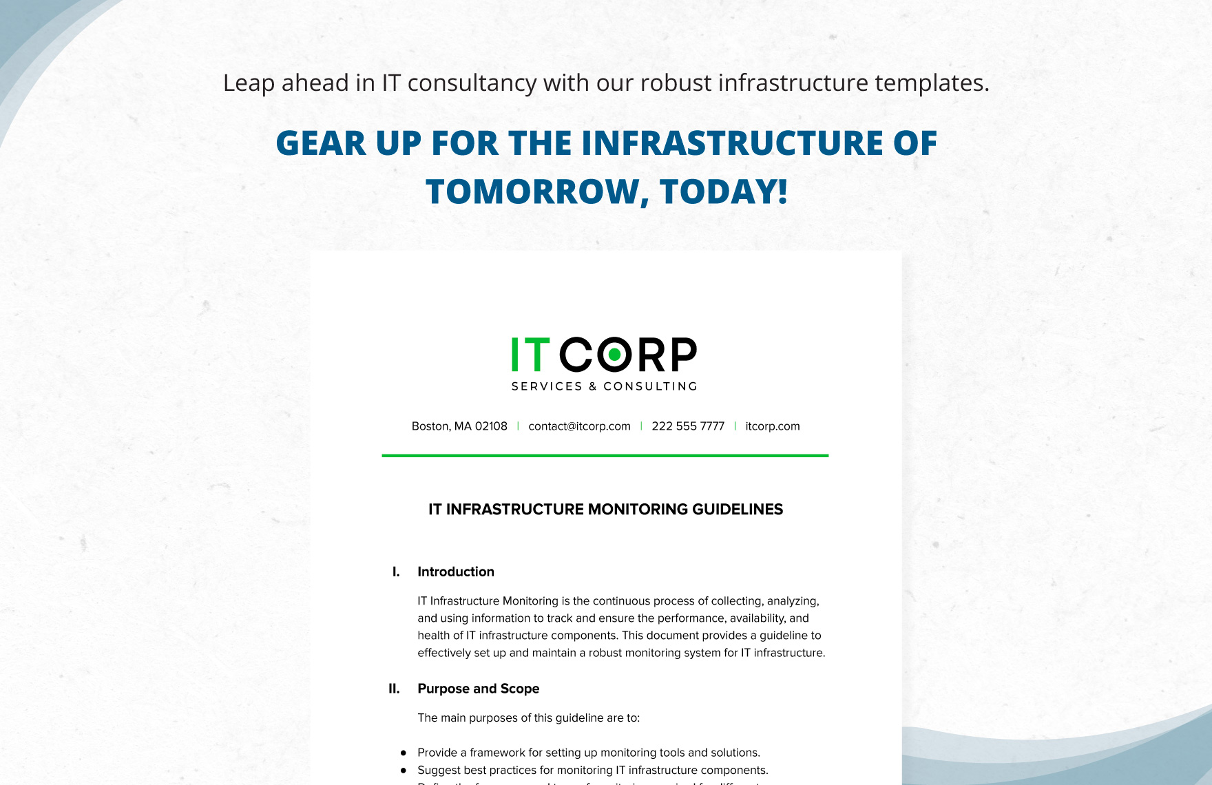 IT Infrastructure Monitoring Guidelines Template