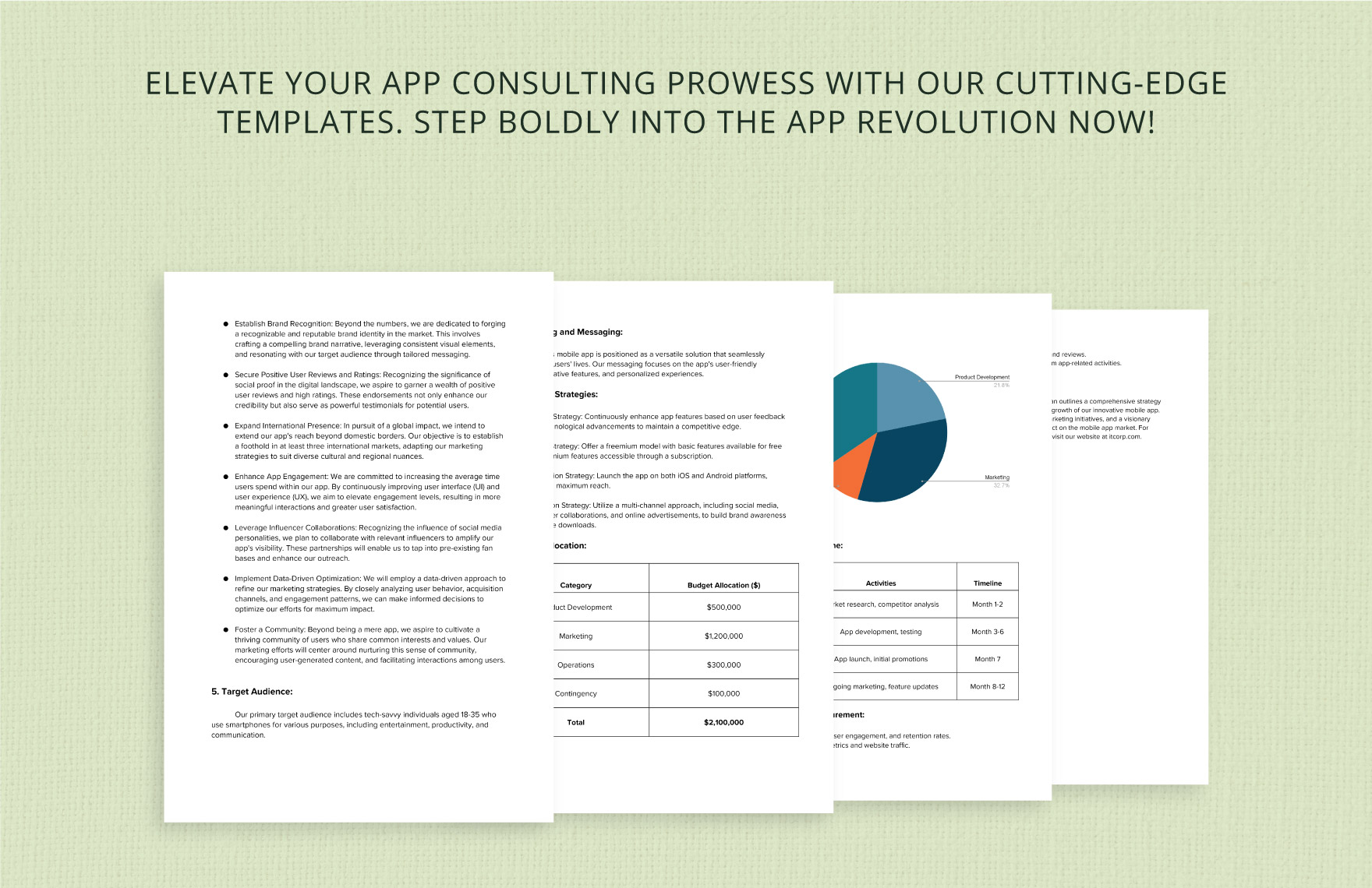 IT Mobile App Marketing Plan Template in Word PDF Google Docs