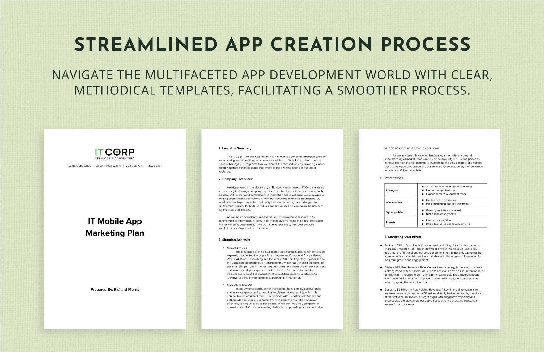 IT Mobile App Marketing Plan Template in Word PDF Google Docs