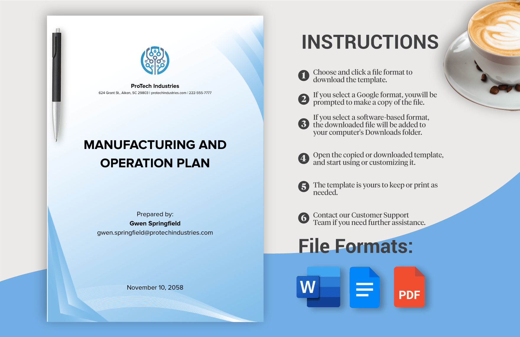 Manufacturing and Operation Plan Template