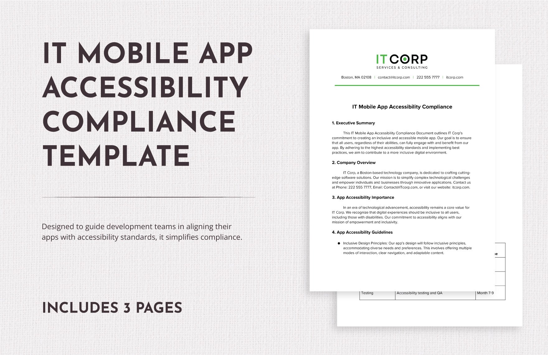 IT Mobile App Accessibility Compliance Template