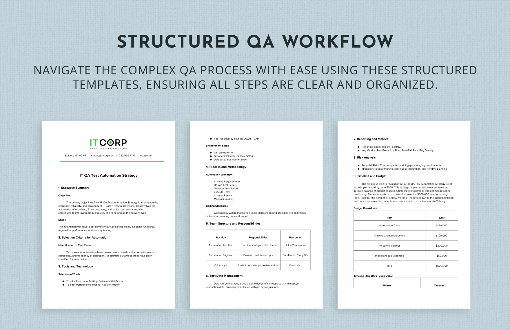 IT QA Test Automation Strategy Template