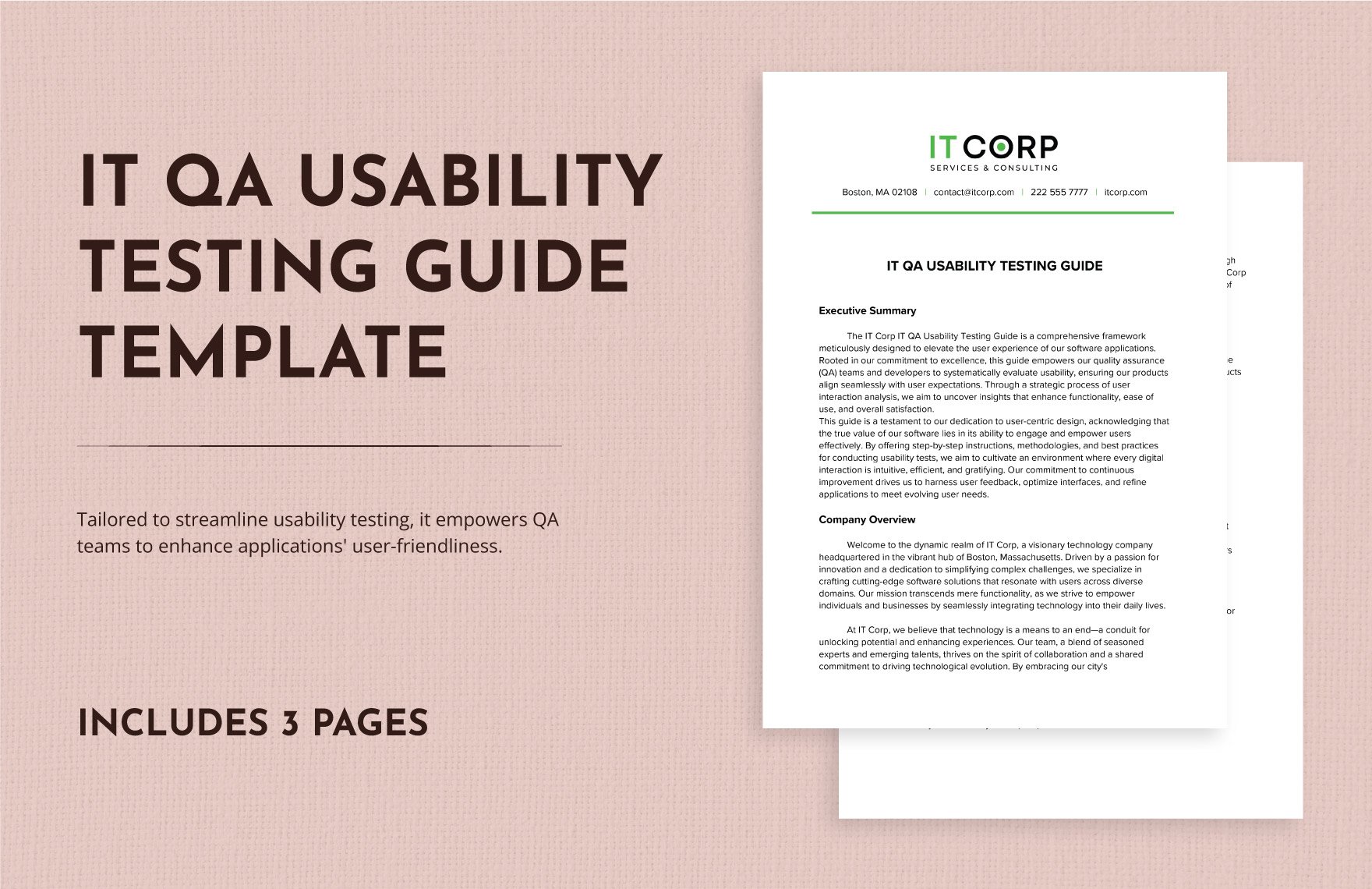 IT QA Usability Testing Guide Template