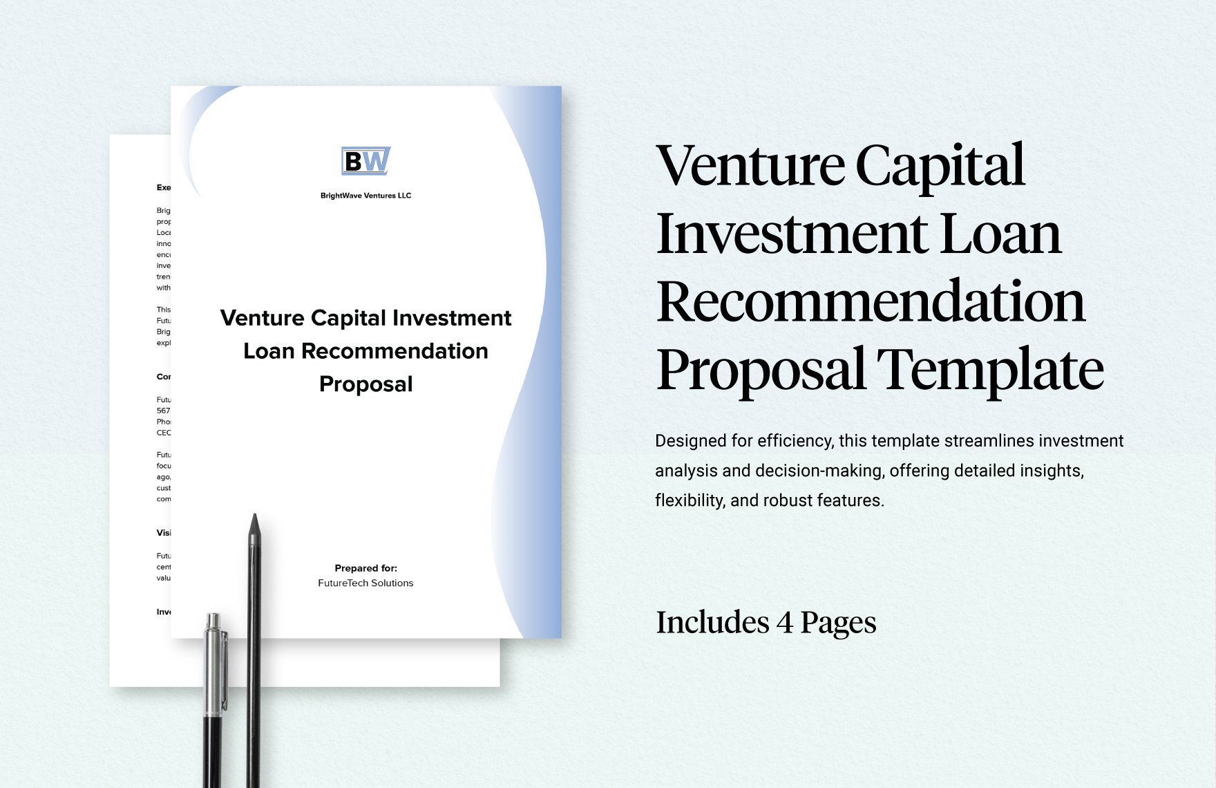 Venture Capital Investment Loan Recommendation Proposal Template