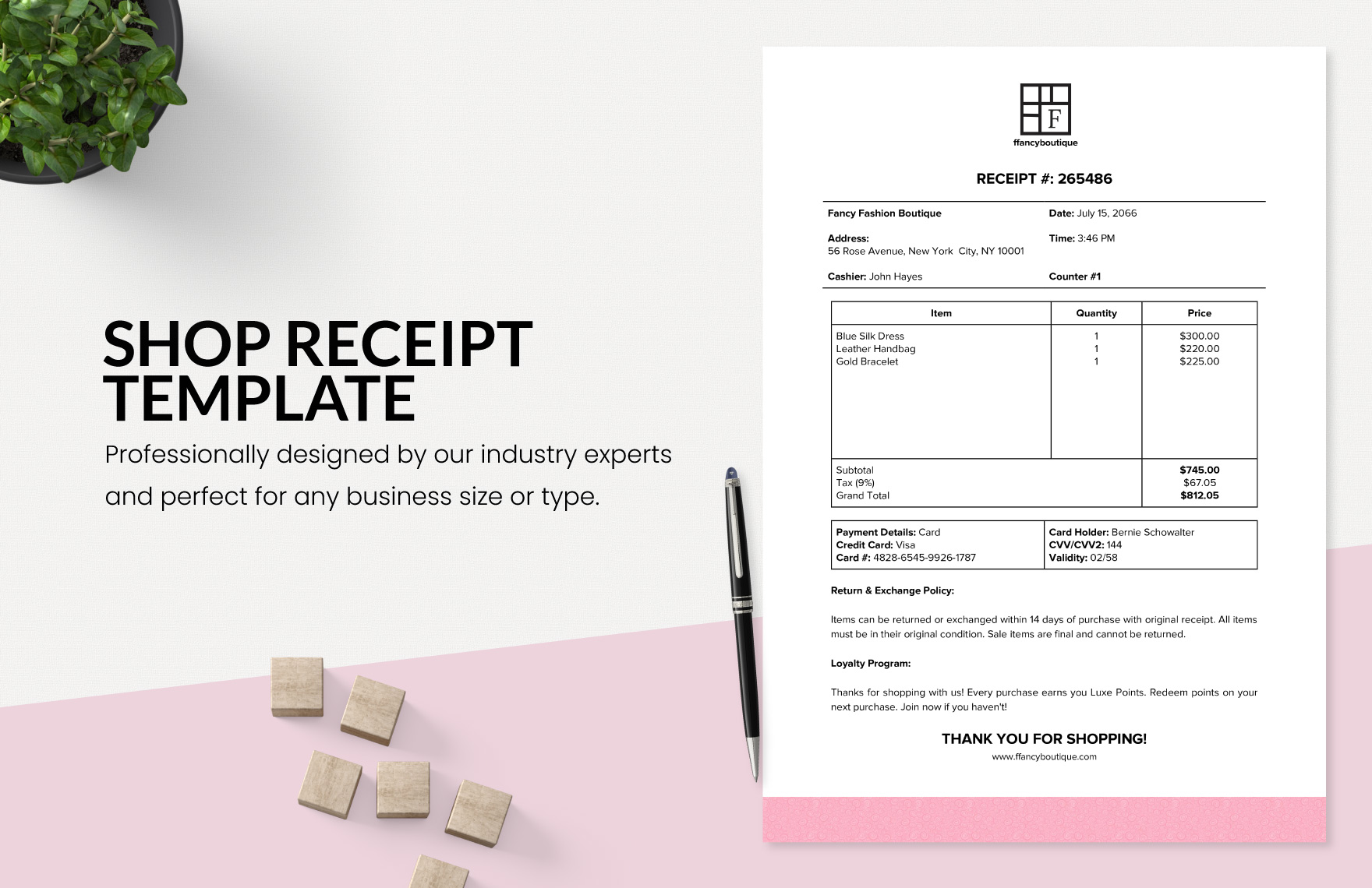 Shop Receipt Template in Word, PDF, Google Docs, PSD - Download | Template.net