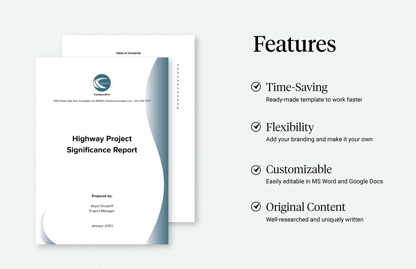 Highway Project Significance Report Template