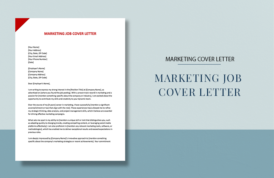 Marketing Job Cover Letter
