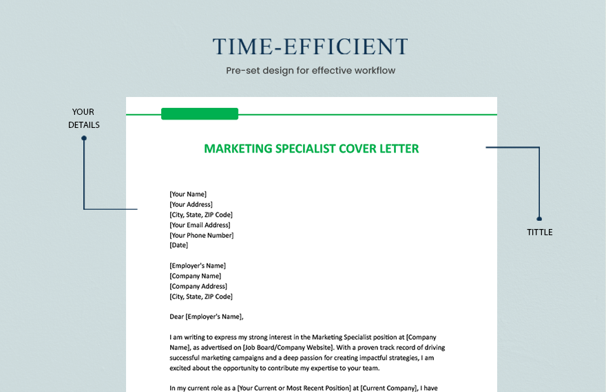 Marketing Specialist Cover Letter