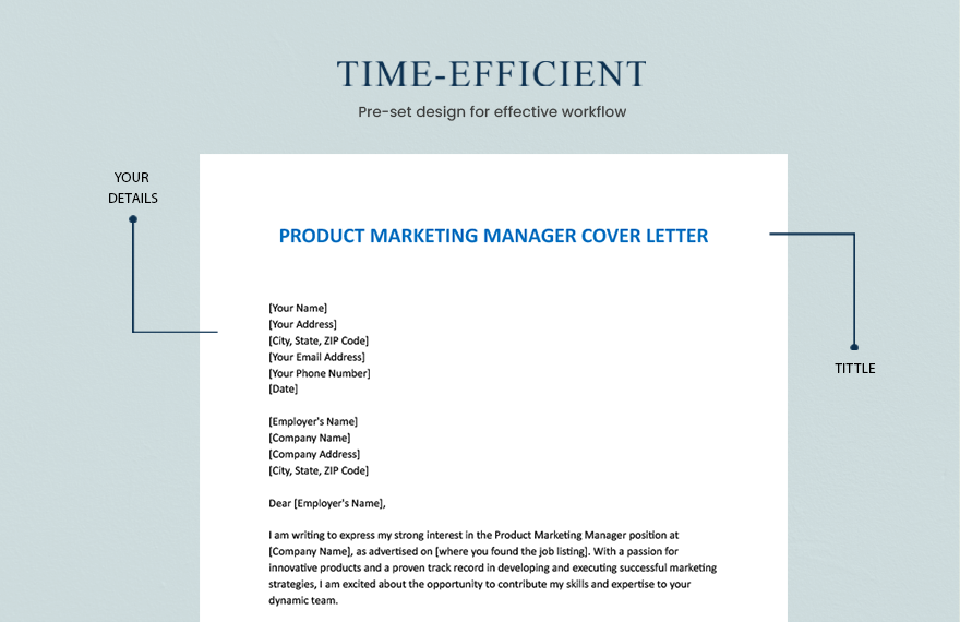 Product Marketing Manager Cover Letter