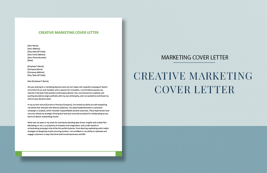 Creative Marketing Cover Letter
