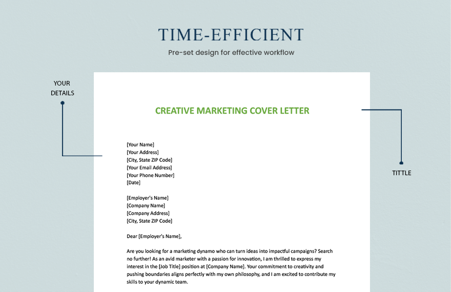 Creative Marketing Cover Letter