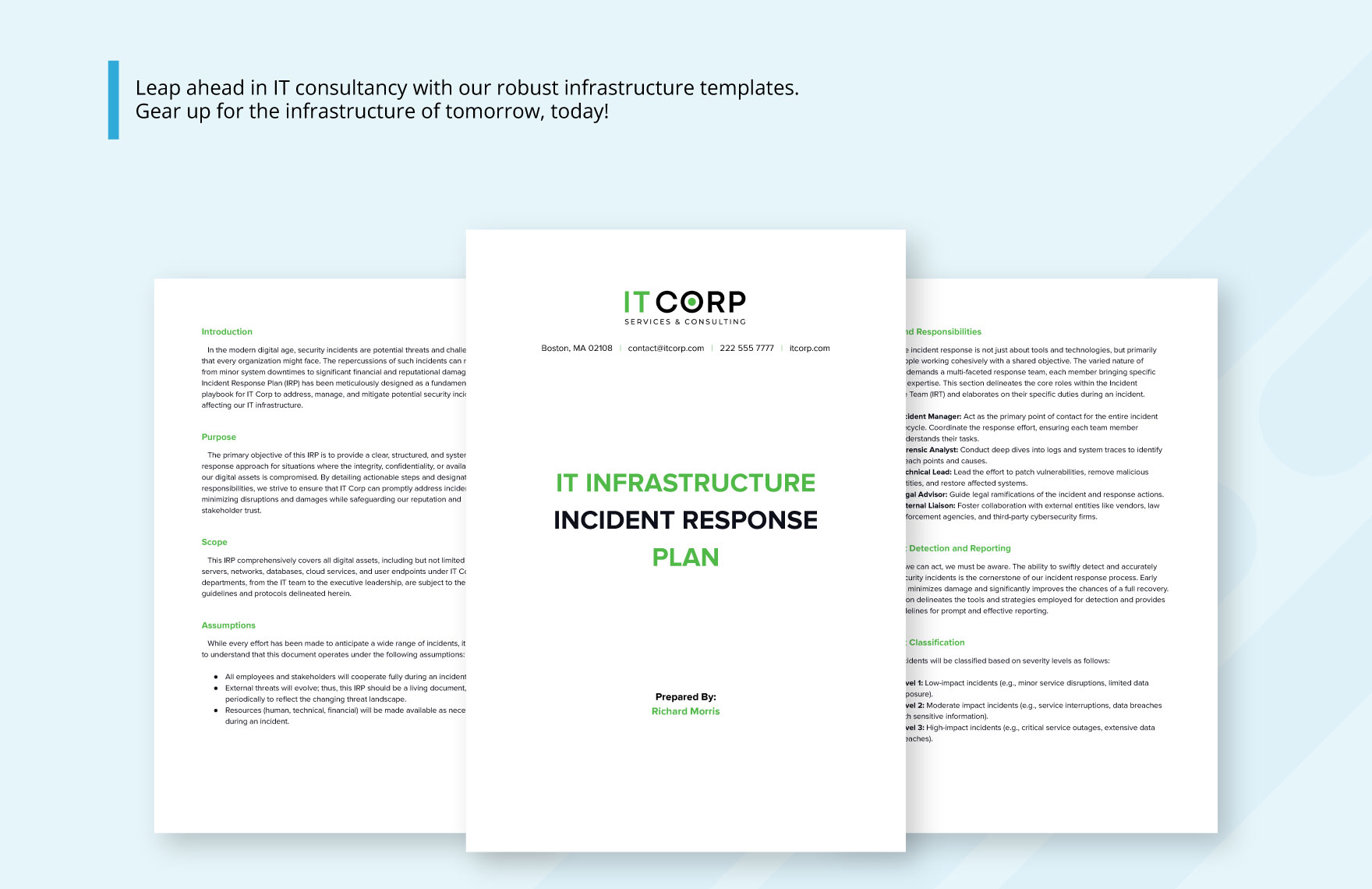 IT Infrastructure Incident Response Plan Template