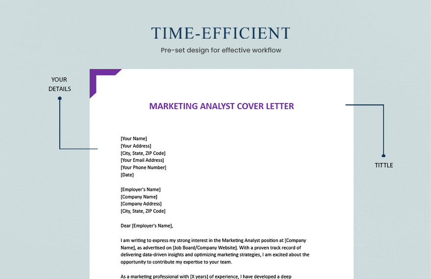 Marketing Analyst Cover Letter