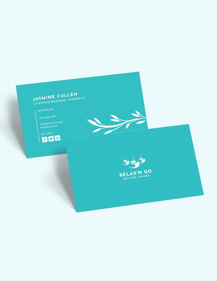 Licensed Massage Therapist Business Card Template
