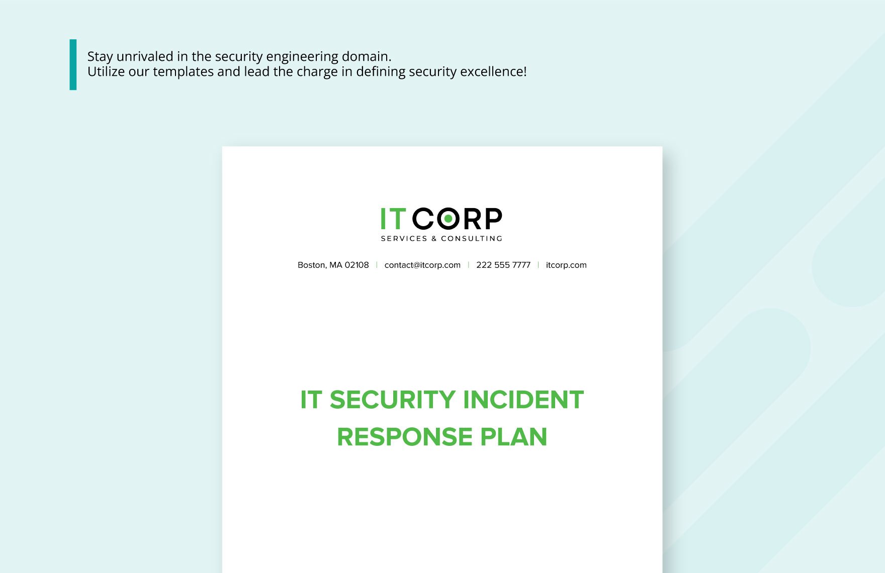 IT Security Incident Response Plan Template