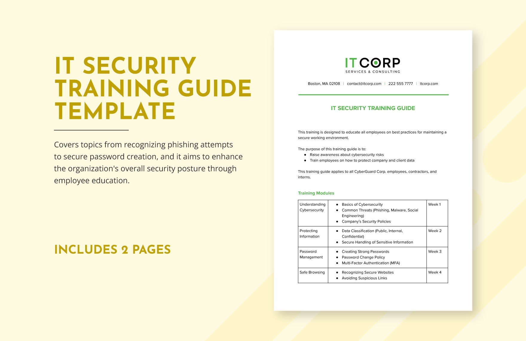 IT Security Training Guide Template