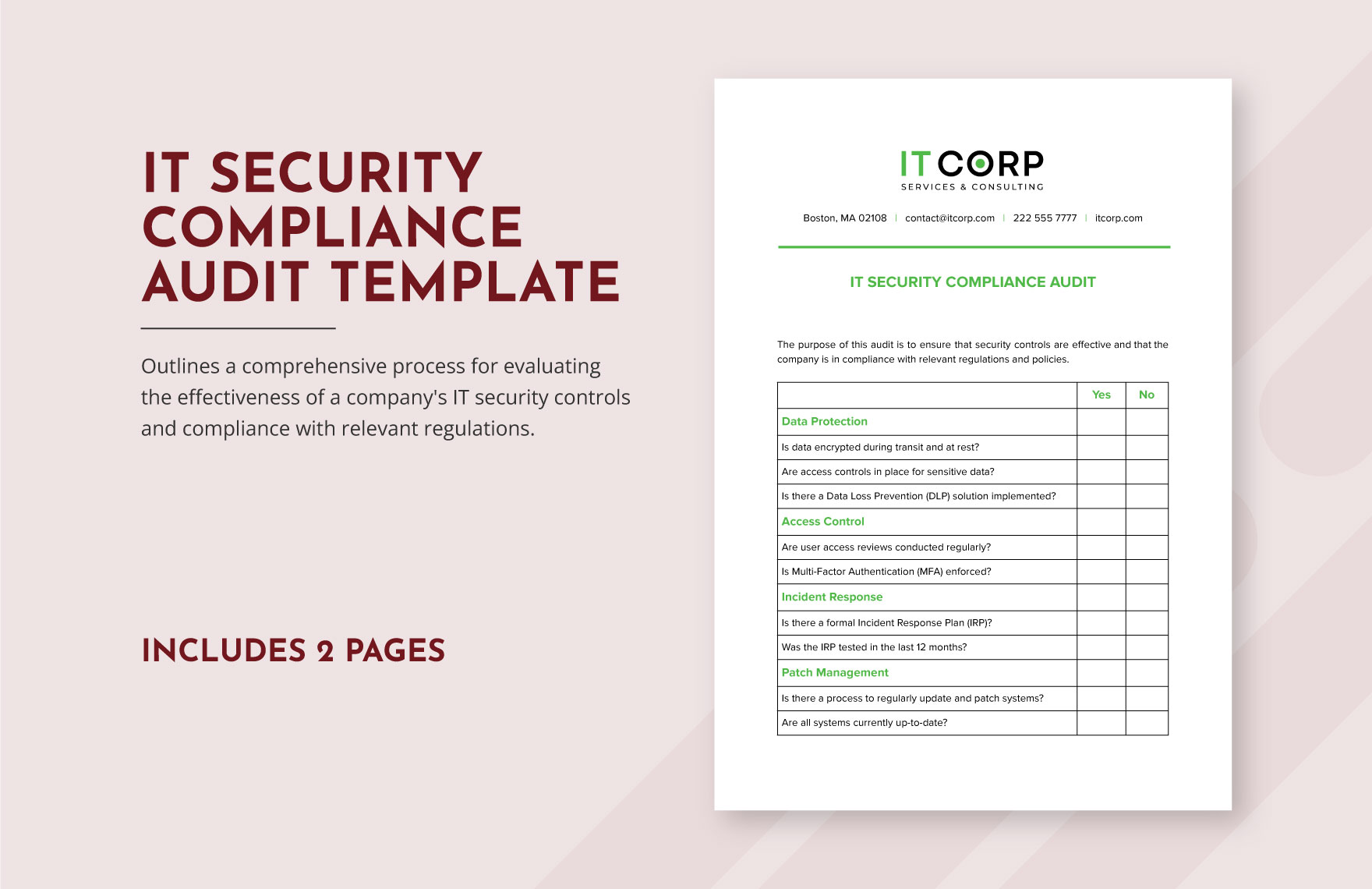 IT Security Compliance Audit Template In Word PDF Google Docs 