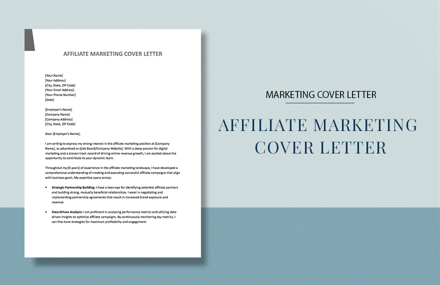 Affiliate Marketing Cover Letter
