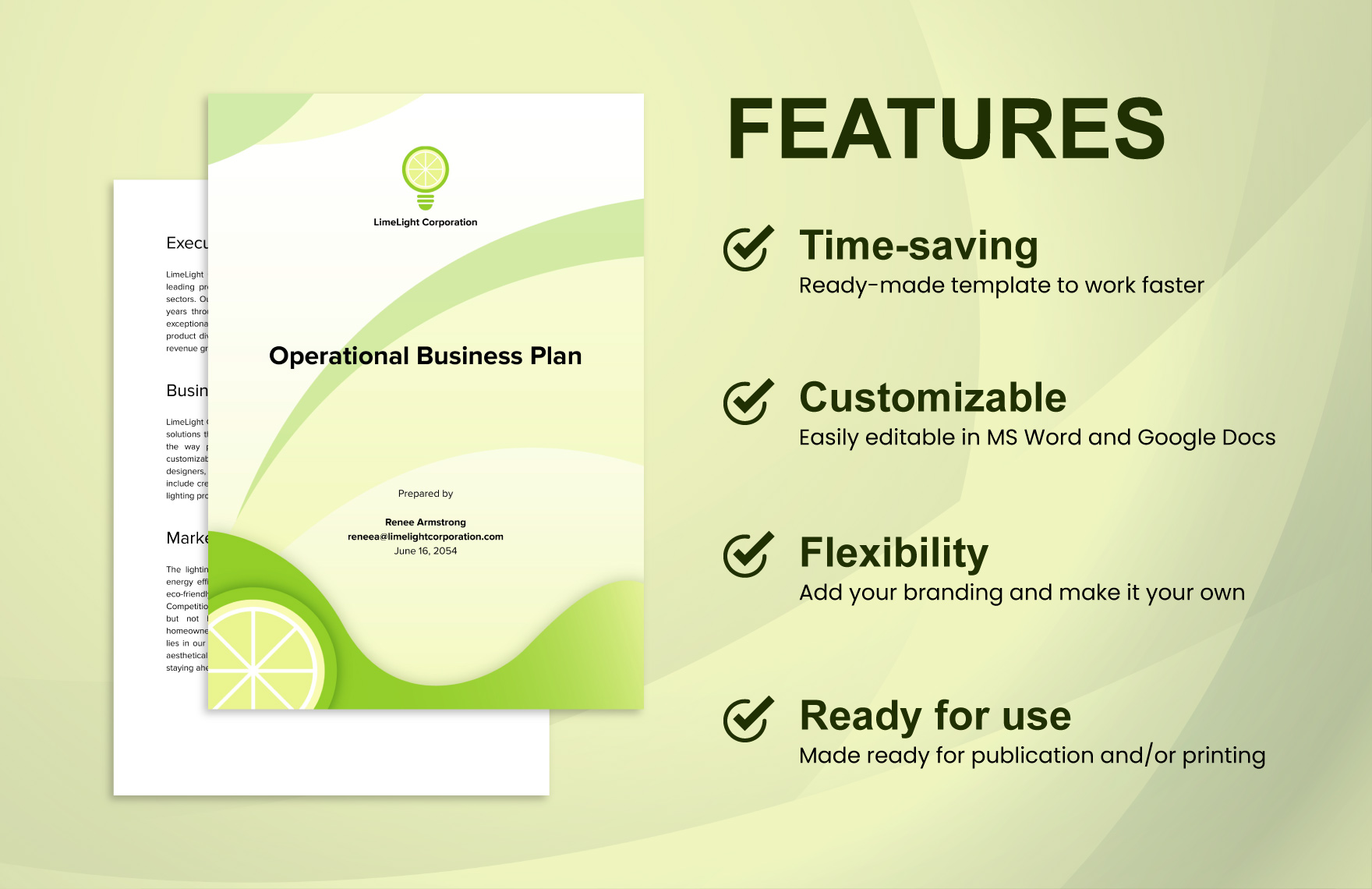 Operational Business Plan Template