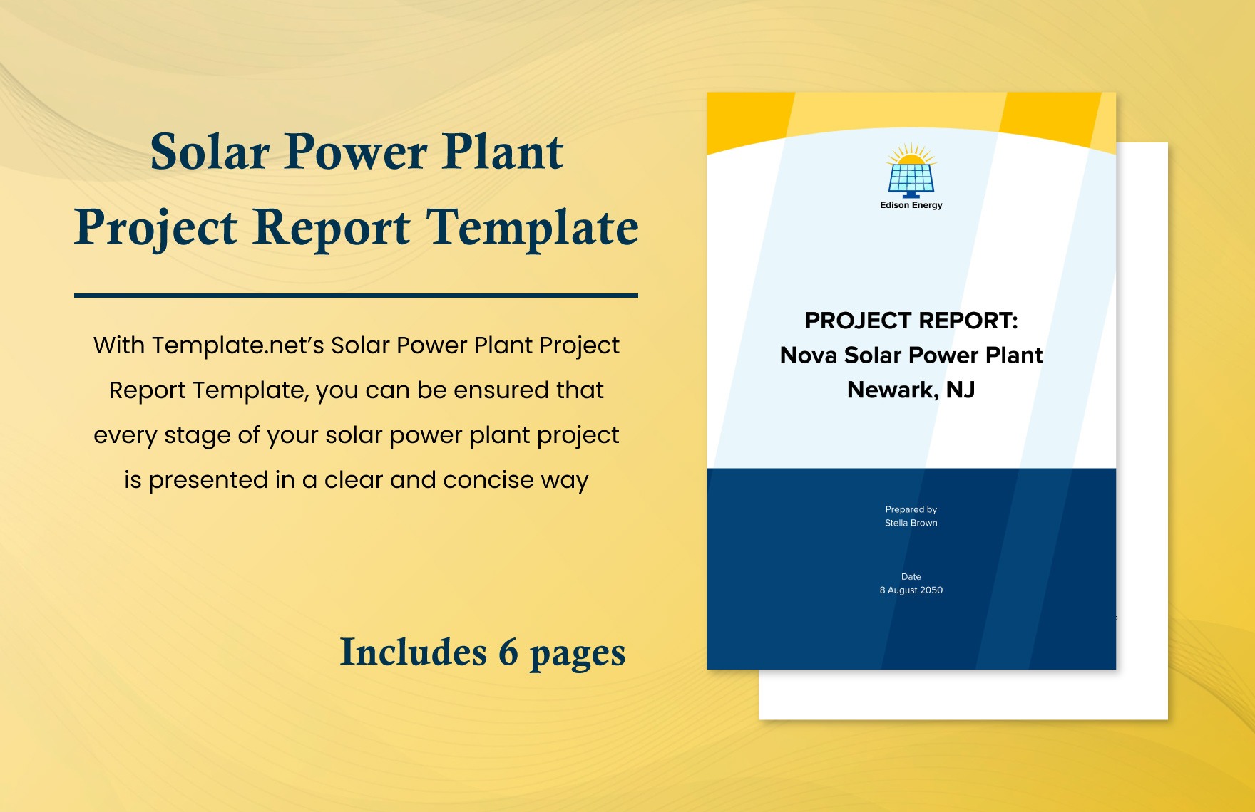 Solar Power Plant Project Report Template in Word, Google Docs, PDF