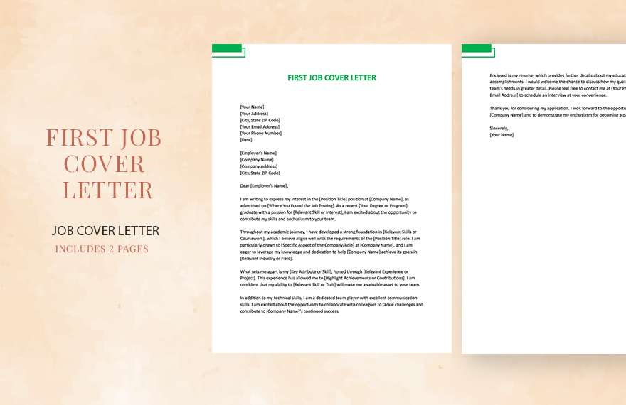 First Job Cover Letter