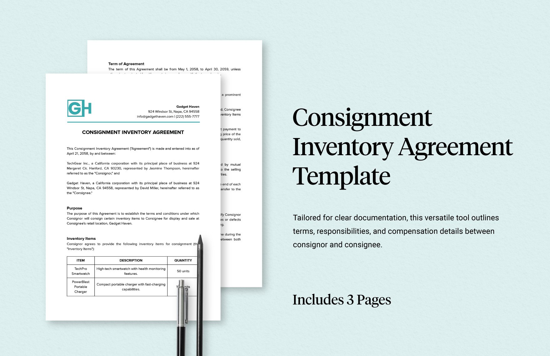 Consignment Inventory Agreement Template