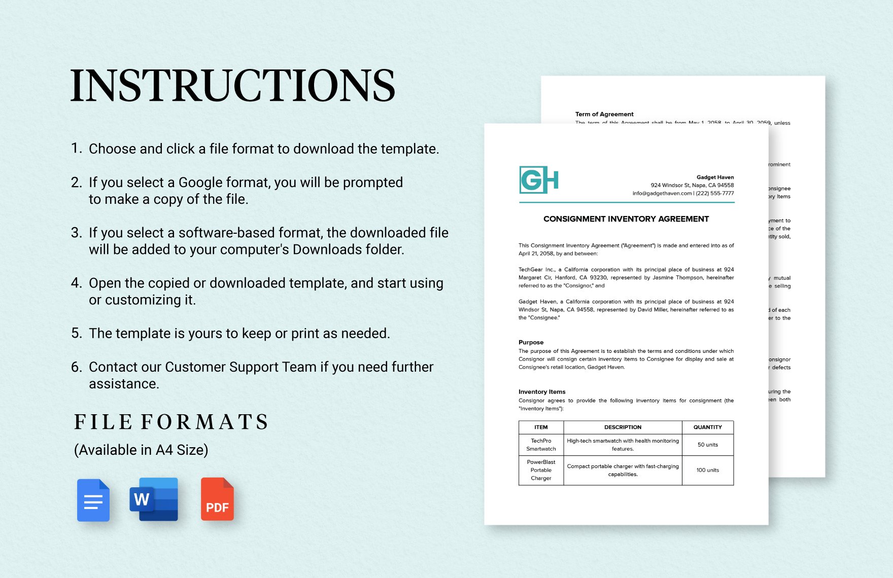 Consignment Inventory Agreement Template