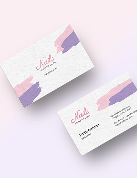 Modern Nail Salon Business Card Template Word Psd Apple