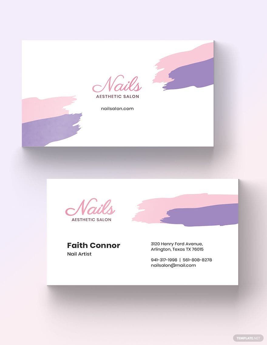 Free Modern Nail Salon Business Card Template