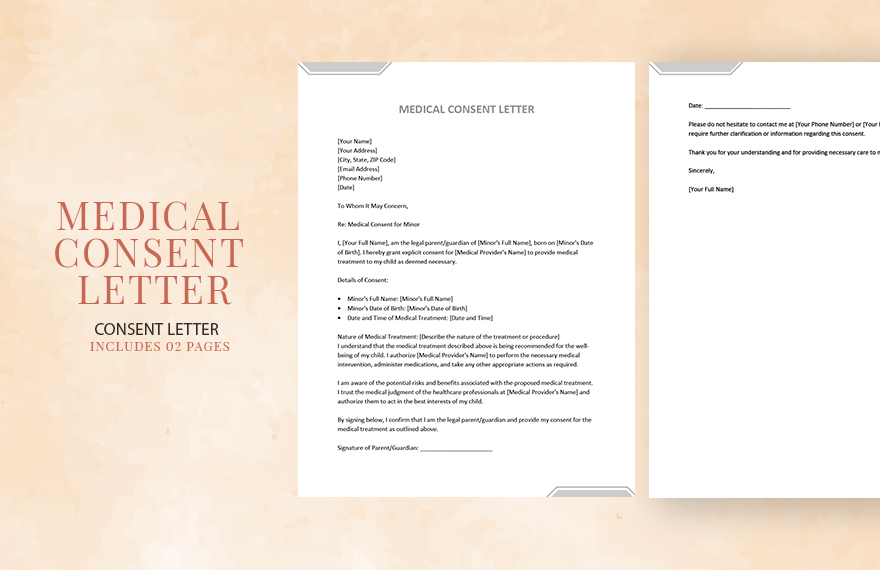 Medical Consent Letter In Word Google Docs PDF Download Template