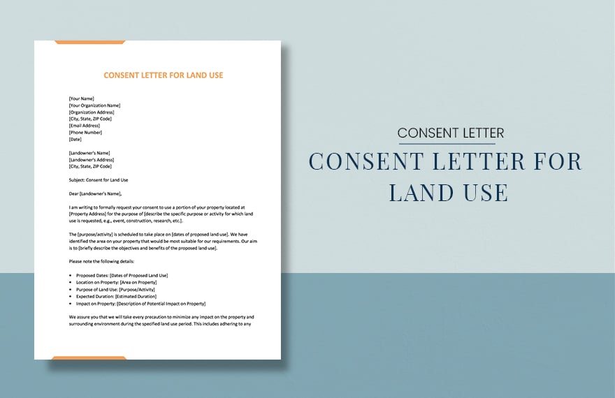 Consent Letter For Land Use