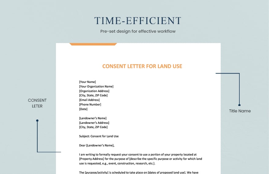 Consent Letter For Land Use