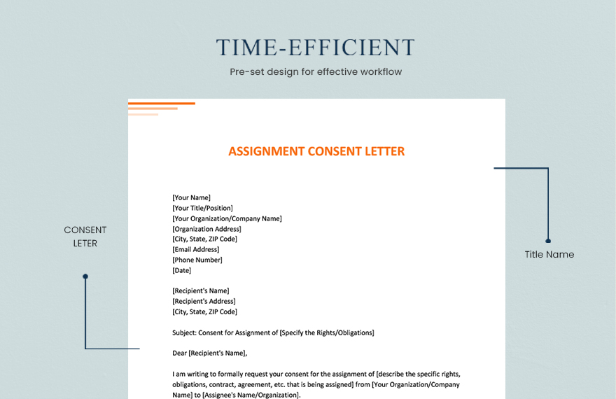 Assignment Consent Letter