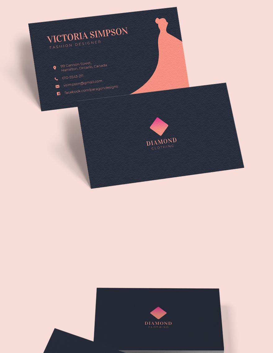 Simple Fashion Designer Business Card Editable