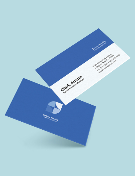 Simple Social Media Business Card Template In Adobe Photoshop
