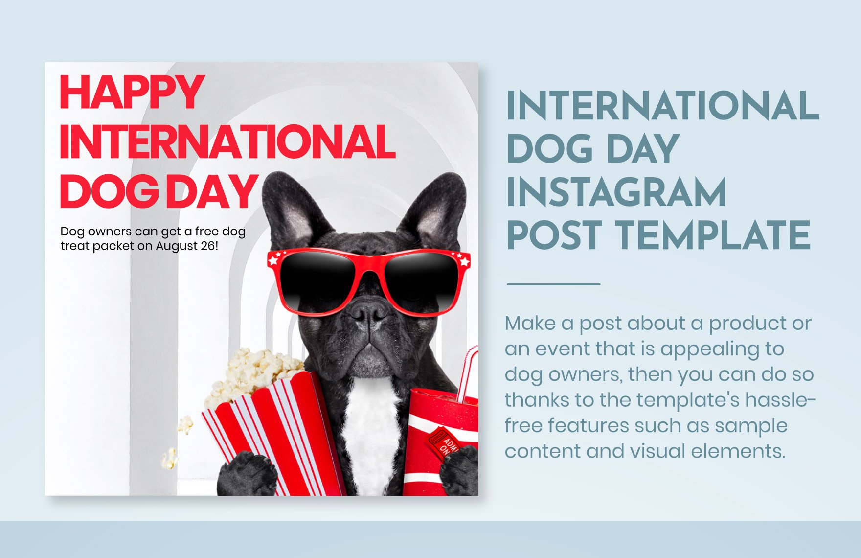 International Dog Day  Instagram Post Template