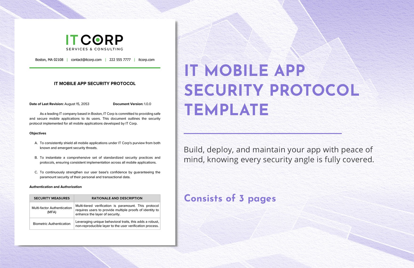 IT Mobile App Security Protocol Template in Word, Google Docs, PDF