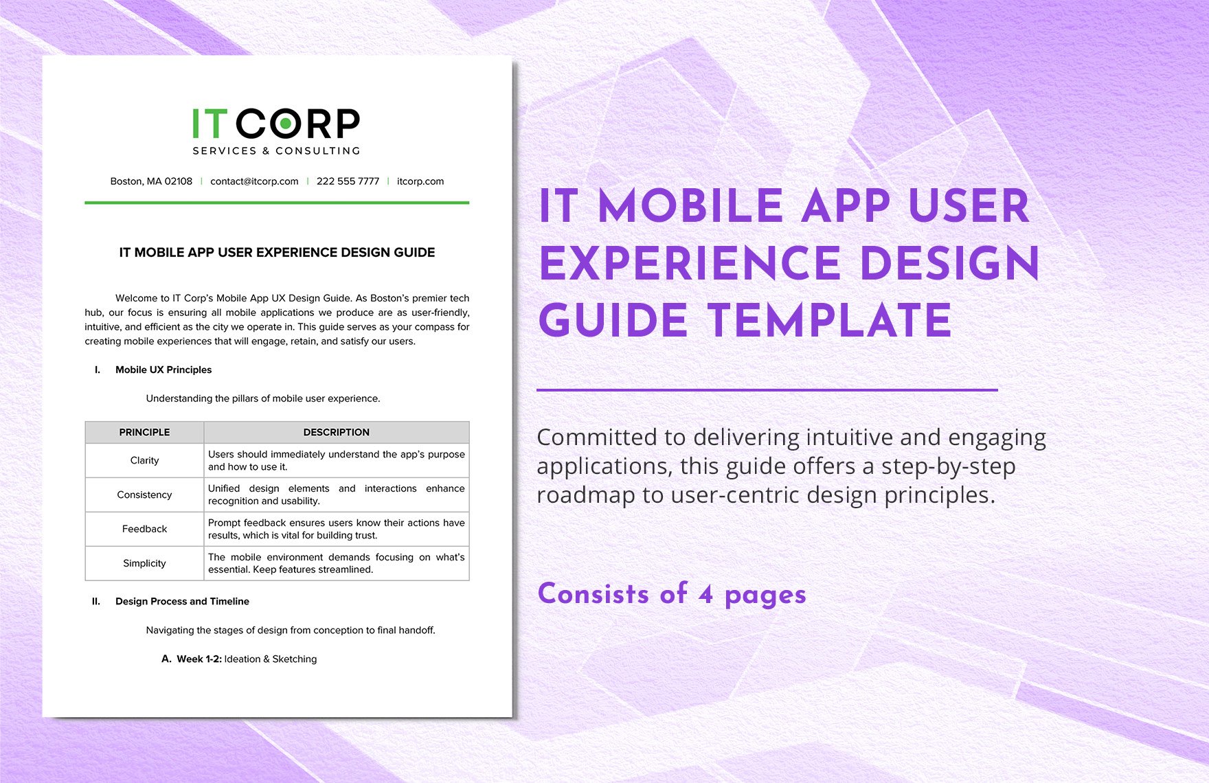 IT Mobile App User Experience Design Guide Template in Word, Google Docs, PDF