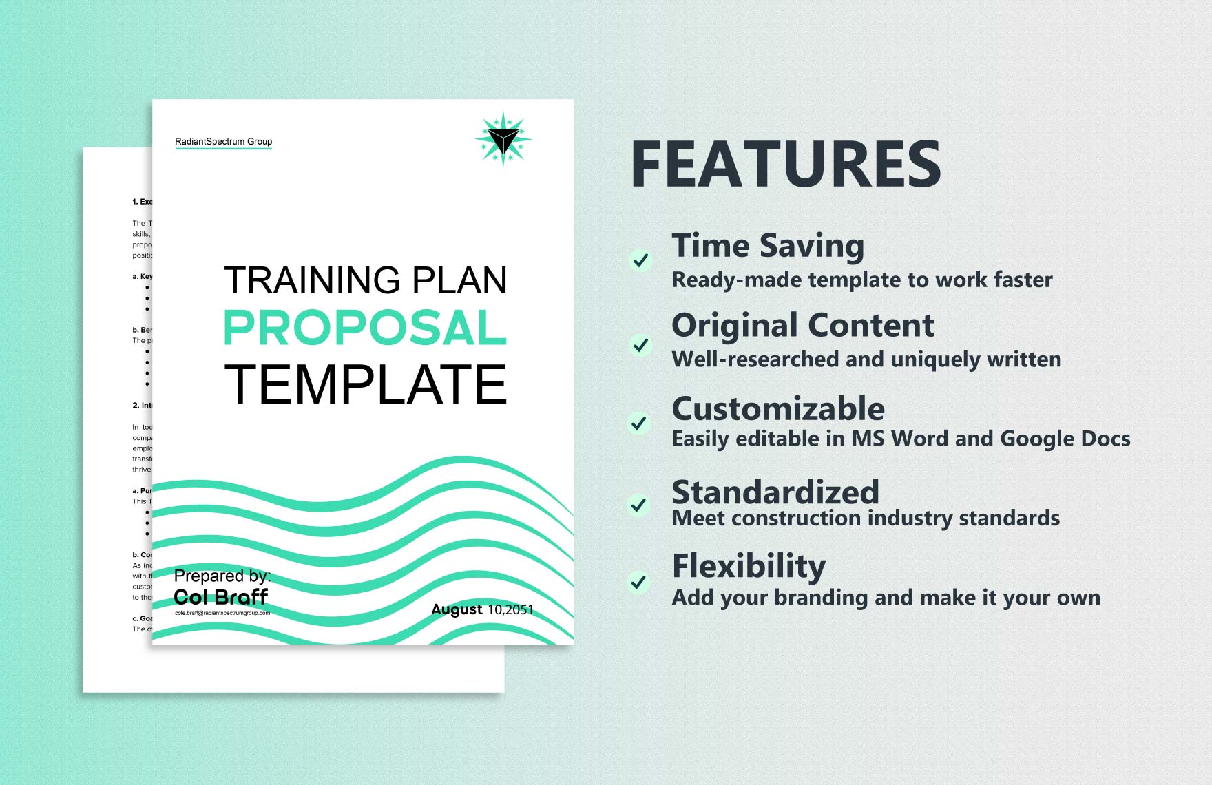 Training Plan Proposal Template
