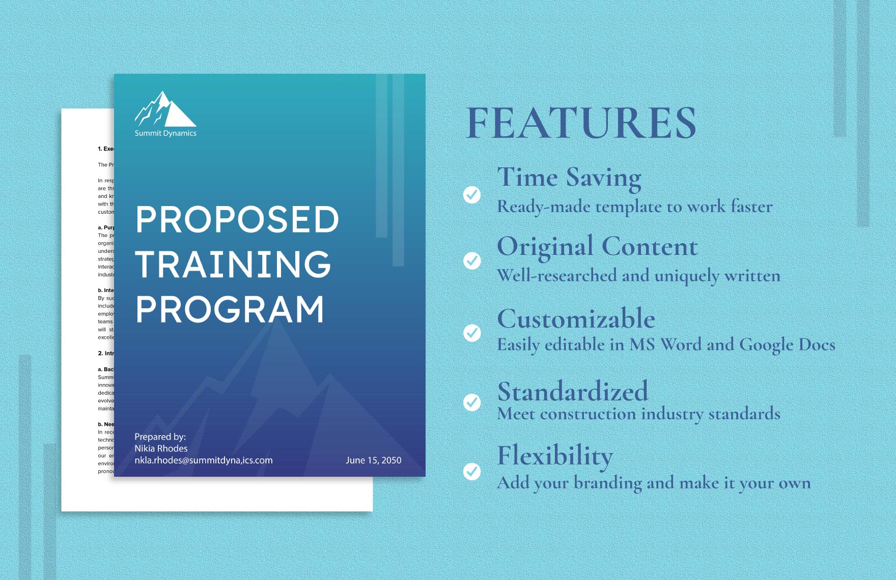 Proposed Training Program Template