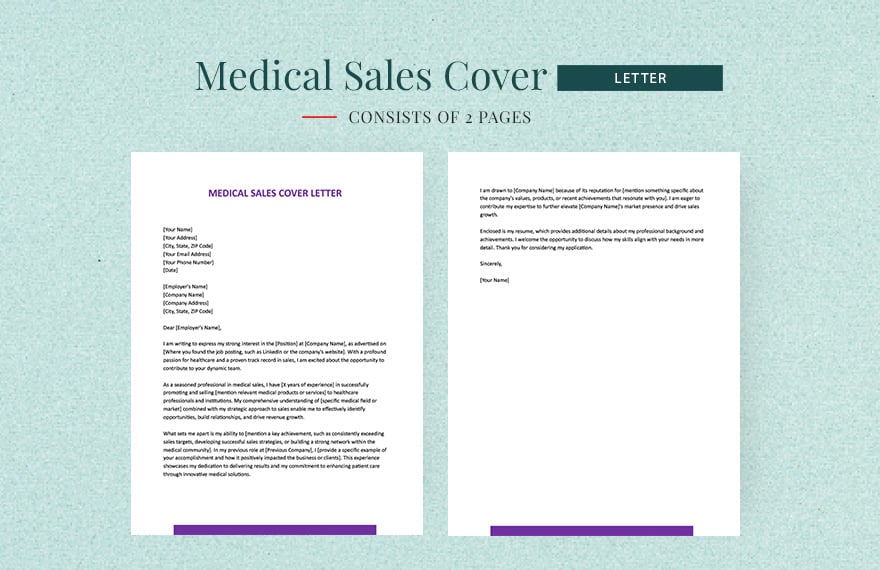Medical Sales Cover Letter