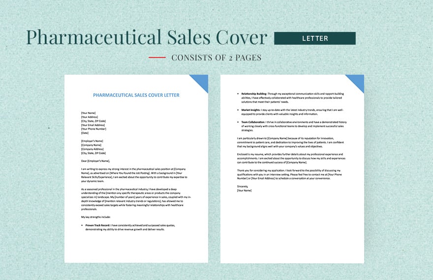 Pharmaceutical Sales Cover Letter