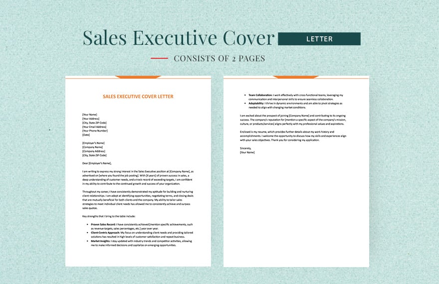 Sales Executive Cover Letter