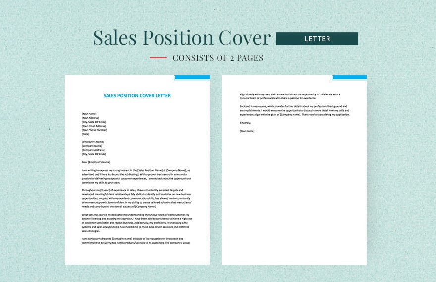 Sales Position Cover Letter