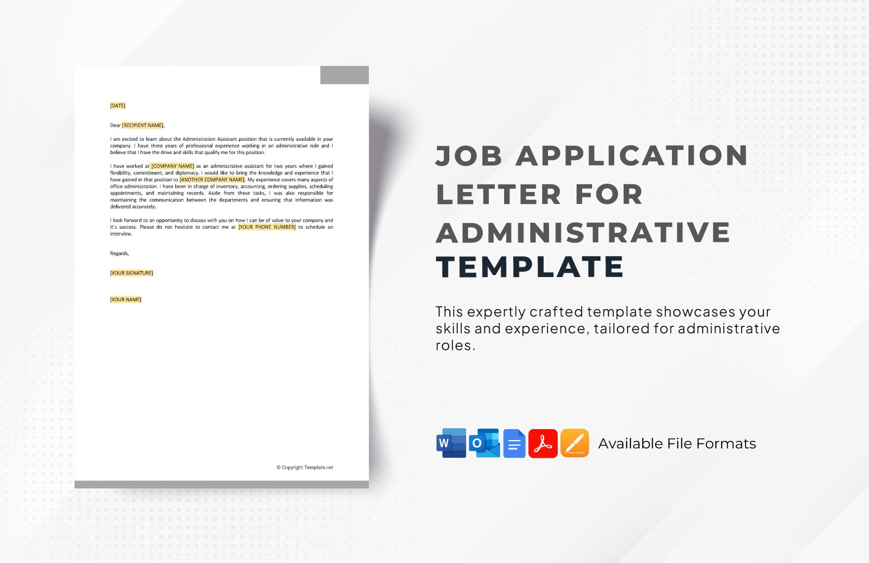 Job Application Letter Template in PDF