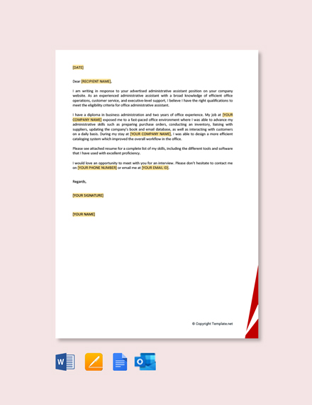 Administrative Assistant Recommendation Letter Template [Free PDF ...