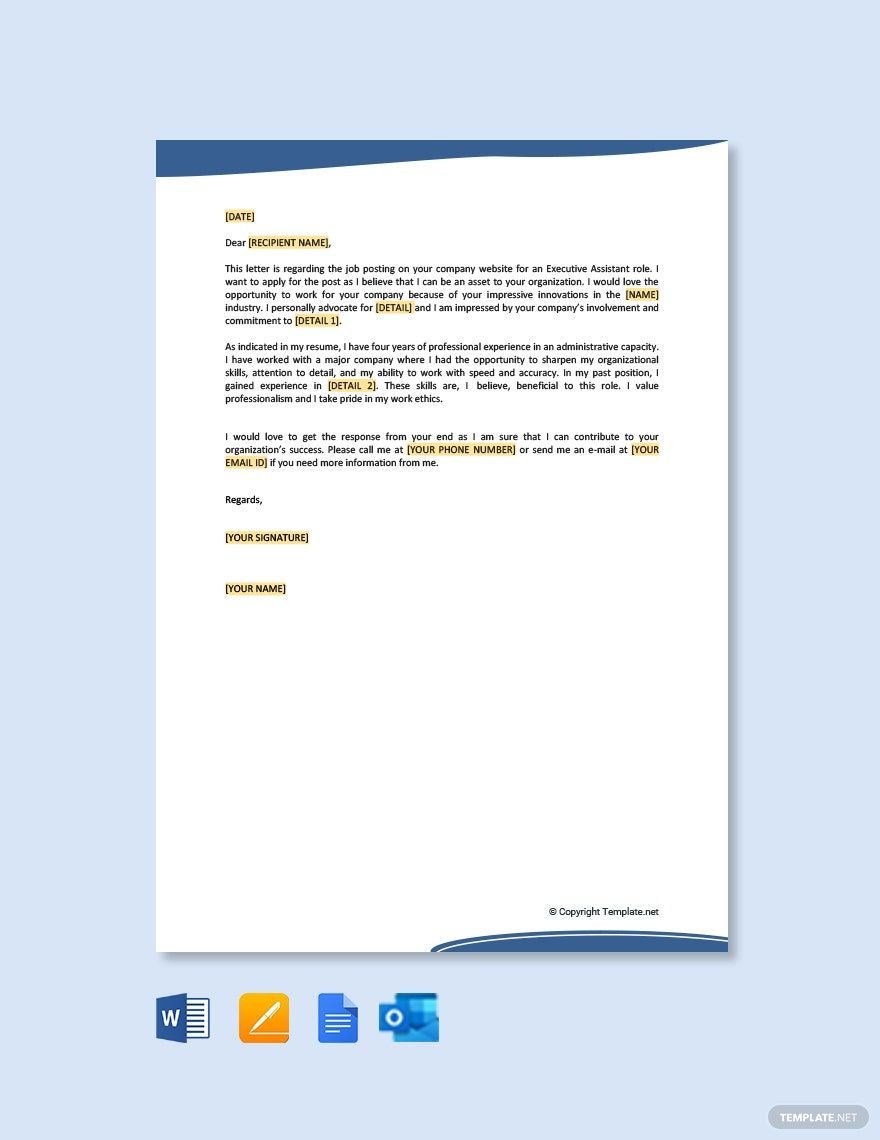Job Application Letter for Administrative Position Template