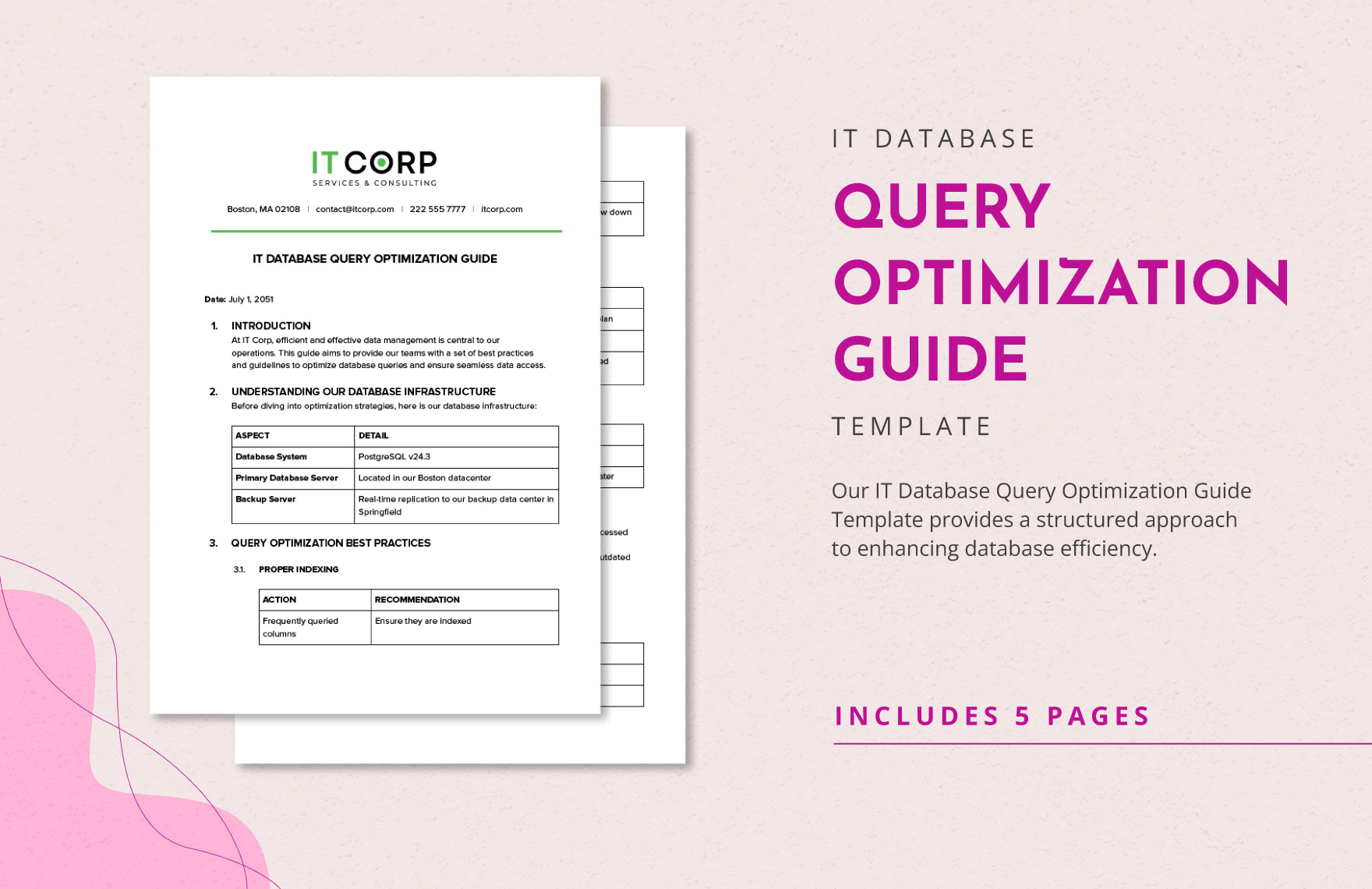 IT Database Query Optimization Guide Template in Word, Google Docs, PDF
