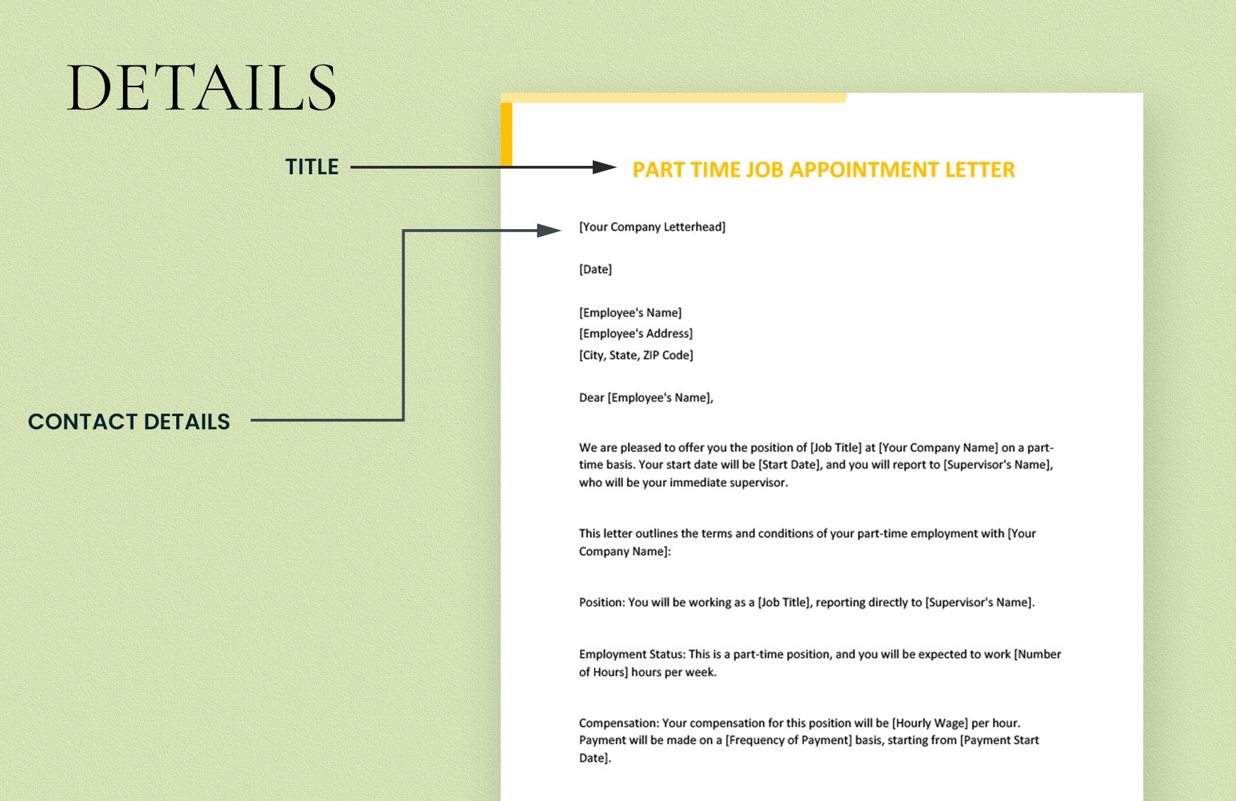Part Time Job Appointment Letter