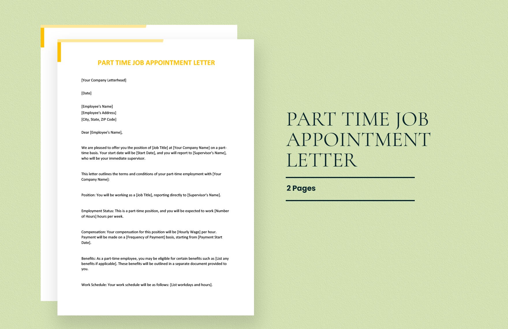 Part Time Job Appointment Letter